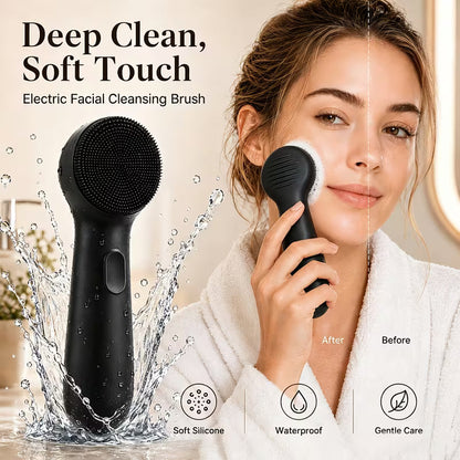 Electric Silicone Facial Cleansing Brush – 3 Speed, Waterproof & Rechargeable