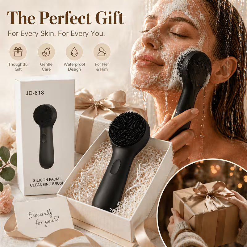 Electric Silicone Facial Cleansing Brush – 3 Speed, Waterproof & Rechargeable
