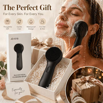 Electric Silicone Facial Cleansing Brush – 3 Speed, Waterproof & Rechargeable