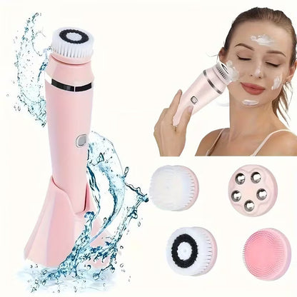 4-in-1 Rechargeable Facial Cleansing & Massage Brush – USB Powered