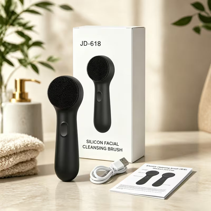Electric Silicone Facial Cleansing Brush – 3 Speed, Waterproof & Rechargeable
