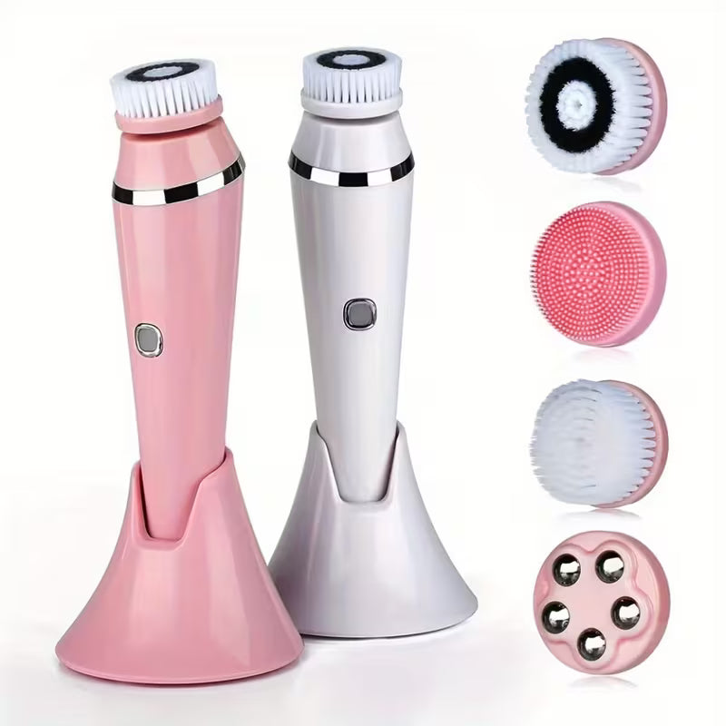 4-in-1 Rechargeable Facial Cleansing & Massage Brush – USB Powered