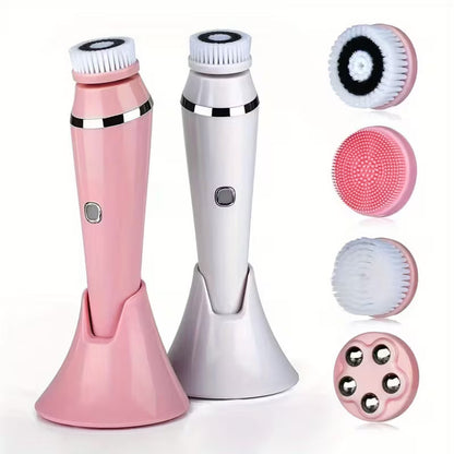 4-in-1 Rechargeable Facial Cleansing & Massage Brush – USB Powered