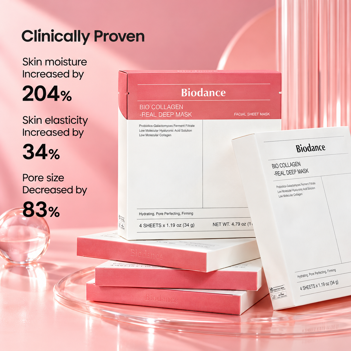 Biodance Bio Collagen Real Deep Mask – Pack of 4 Sheets | Hydrating & Firming