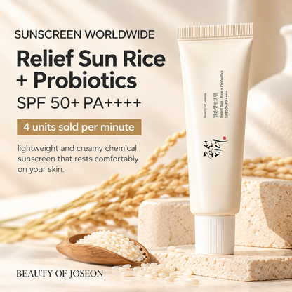 Beauty of Joseon Relief Sun: Rice + Probiotics SPF50+ PA++++ Sunscreen – 50ml