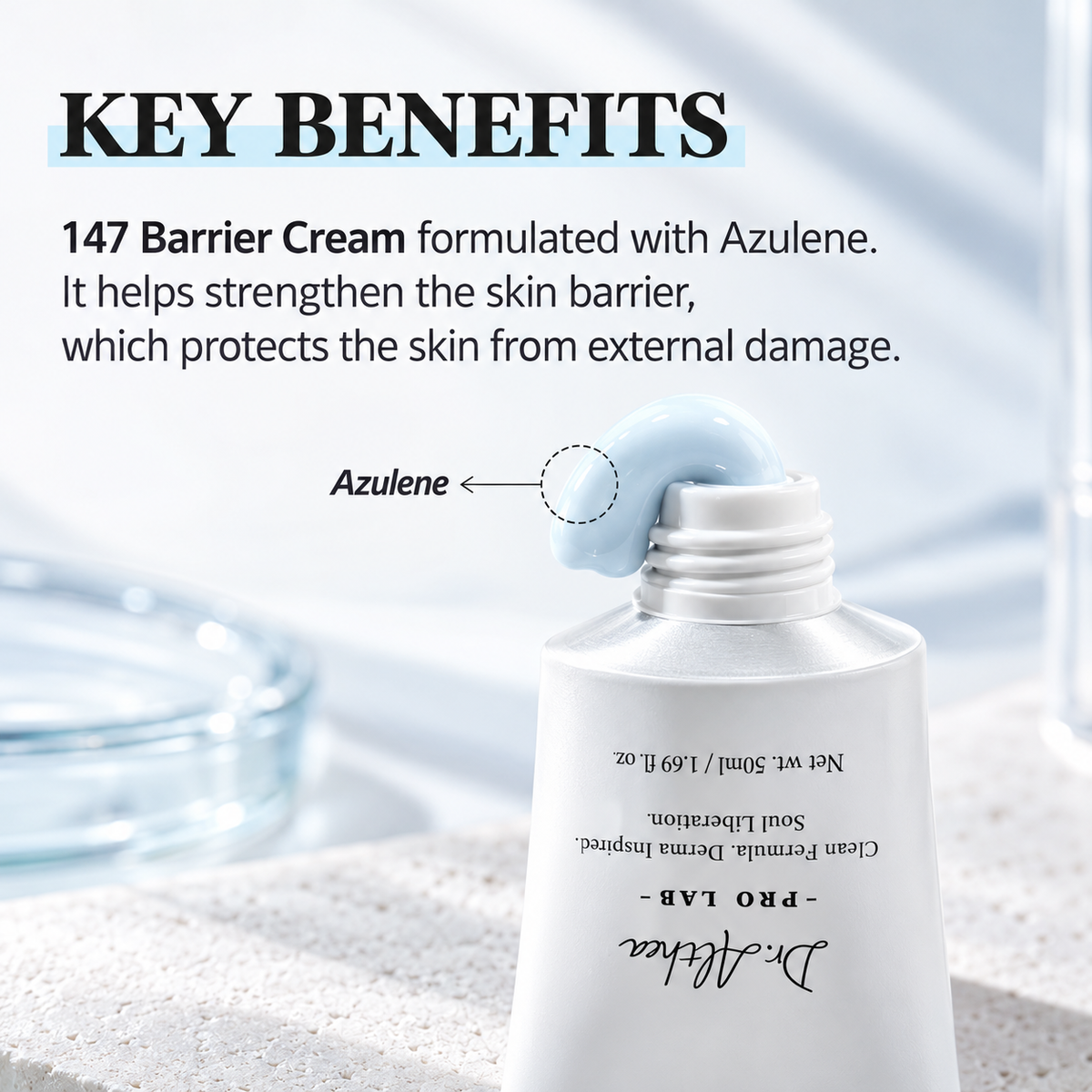 Dr. Althea 147 Barrier Cream – Azulene & Ceramide Skin Barrier Repair Moisturizer, 50ml