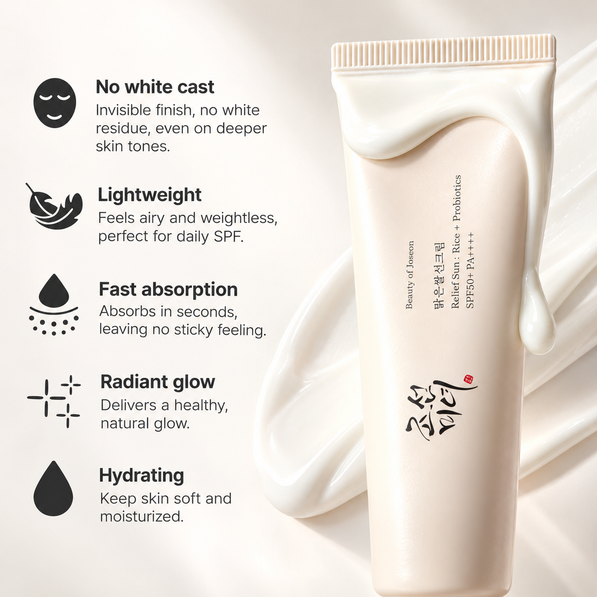 Beauty of Joseon Relief Sun: Rice + Probiotics SPF50+ PA++++ Sunscreen – 50ml